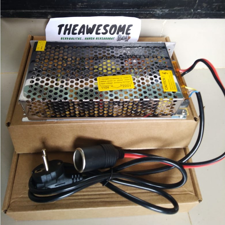 AC to DC 20A 240W Adapter Converter Pompa Ban Mobil ke Colokan Listrik