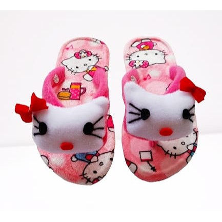 Sandal jepit anak bulu hello kity/sandal anak perempuan