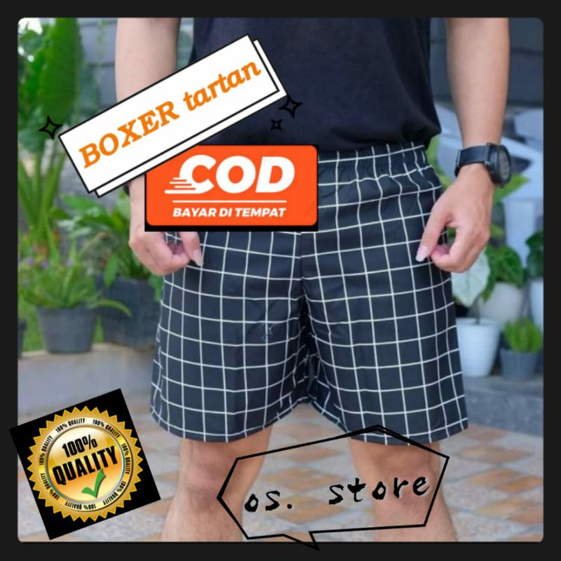 BOXER TARTAN CELANA PENDEK BOXER TARTAN BOXER PRIA WANOTA UNISEK BOXER MODEL TARTAN