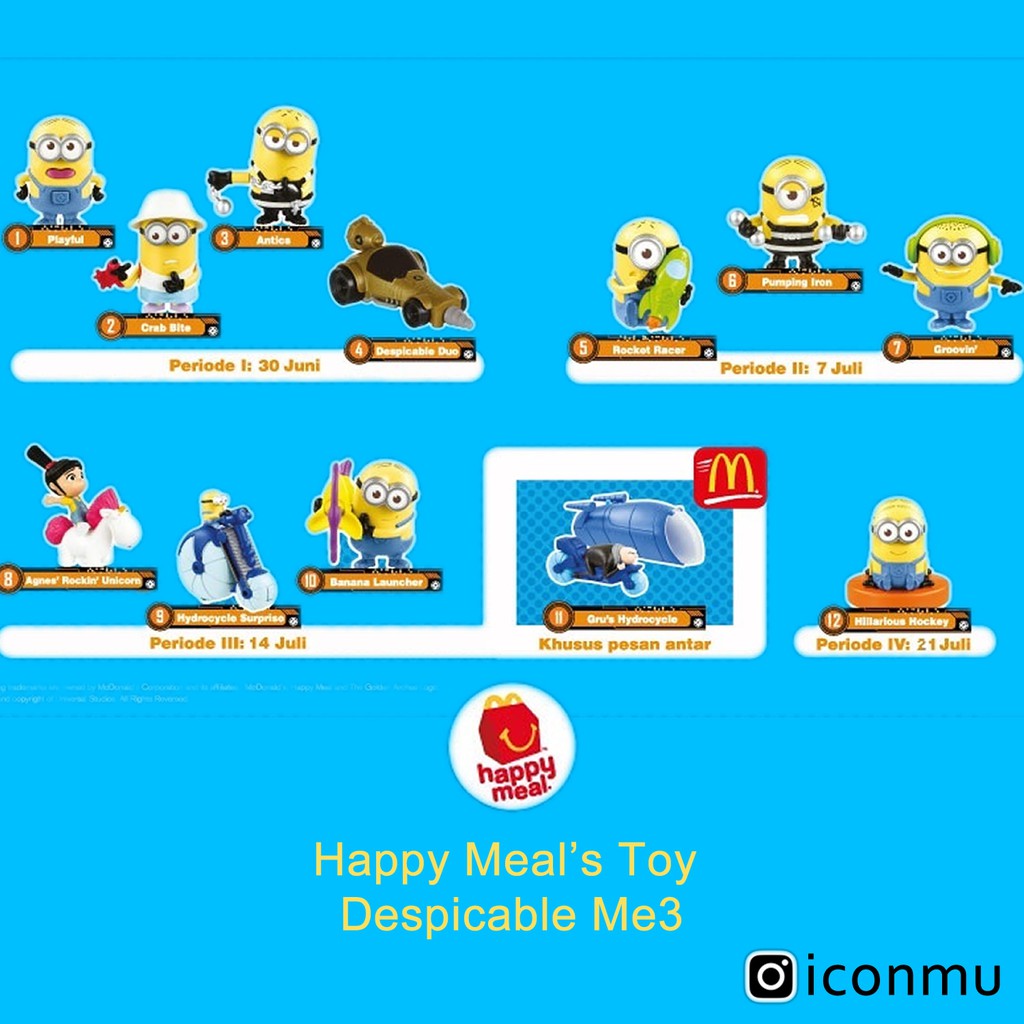 McDonald's Happy Meal Despicable Me 3 Edition Baru dan Masih dalam Plastik