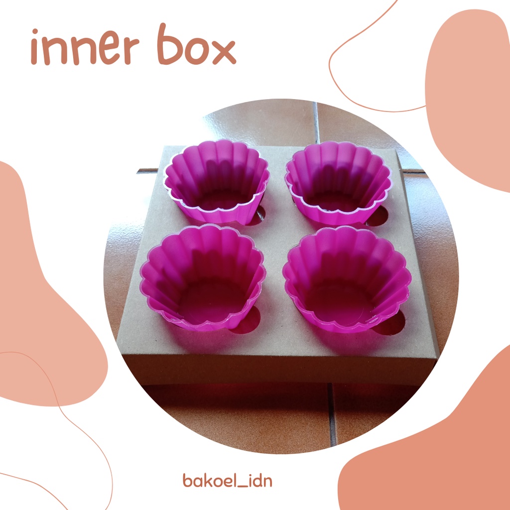 

Inner 4 Lubang Kardus 17x17 Cupcake Muffin Kue Pie Puding Tart Mini