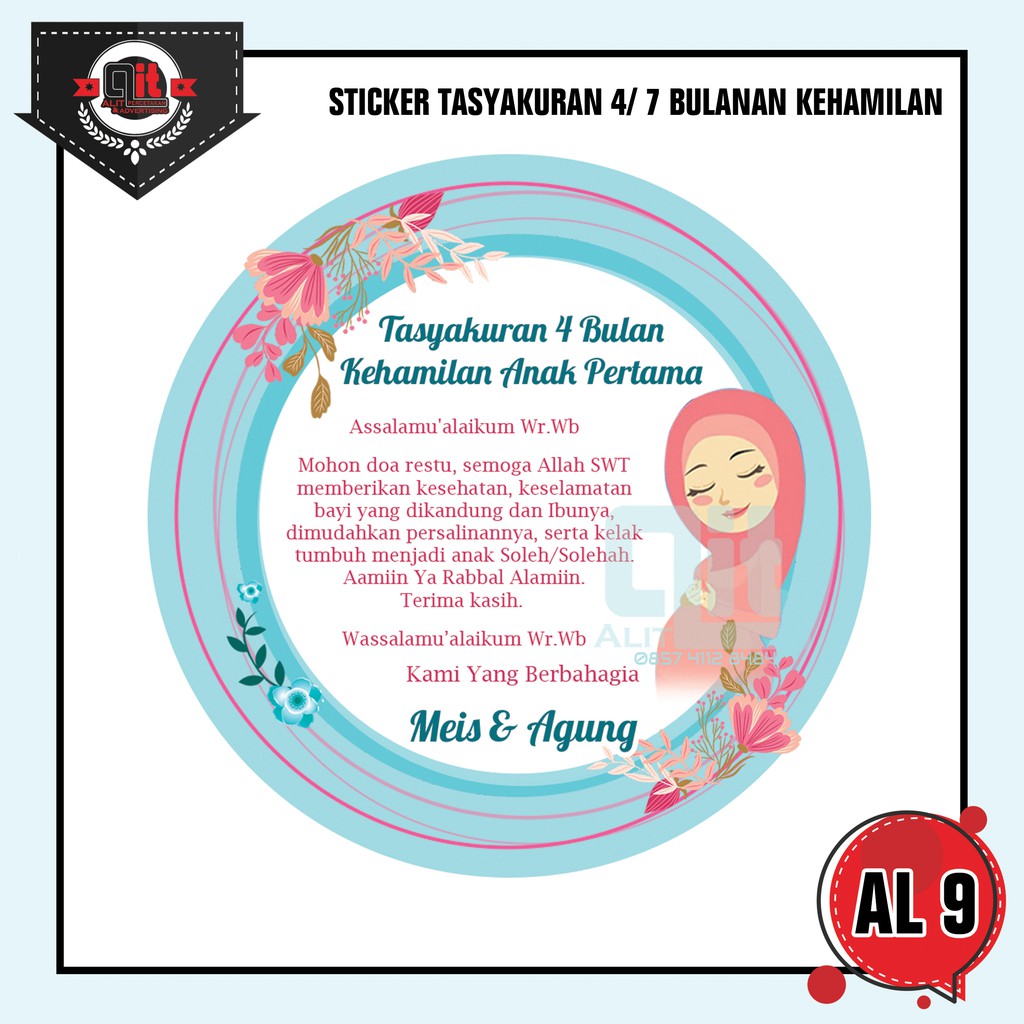 Sticker Tasyakuran 4 Bulanan 7 Bulanan Uk 8 Cm Shopee Indonesia