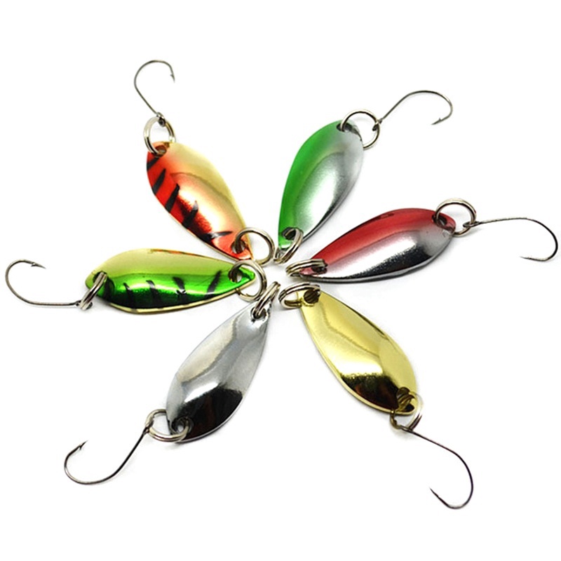 6pcs / Lot Umpan Pancing Bahan Metal Keras Ukuran 3cm / 3g Dengan Kail Tunggal Isca