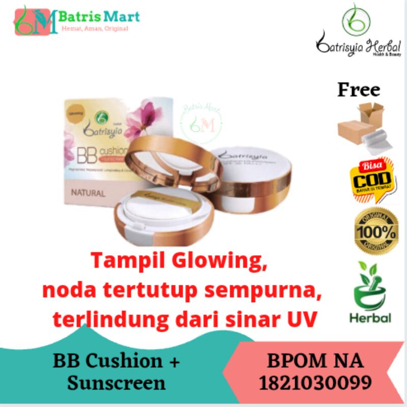 BB Cushion Batrisyia Herbal Base make up Foundation alas bedak