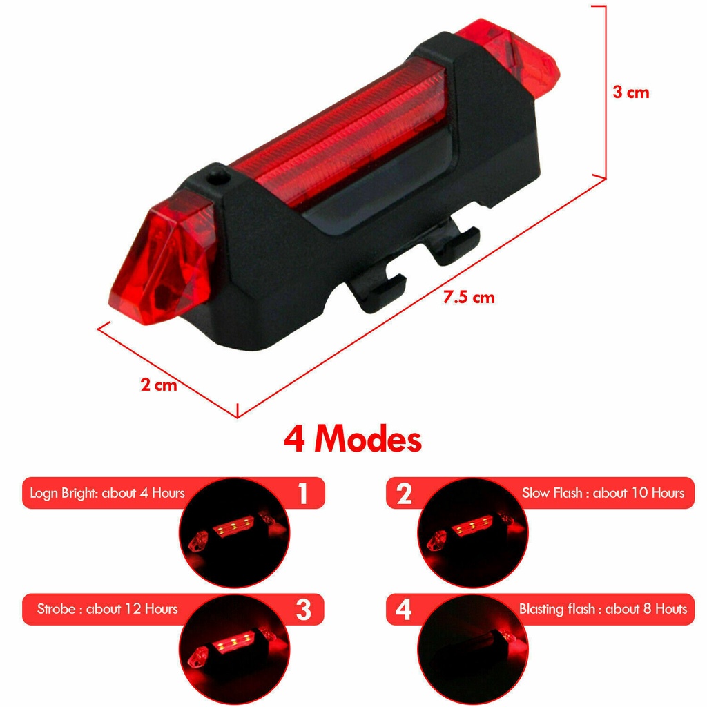 Bicycle USB charging tail light 5LED waterproof super bright warning light for riding 918 charging