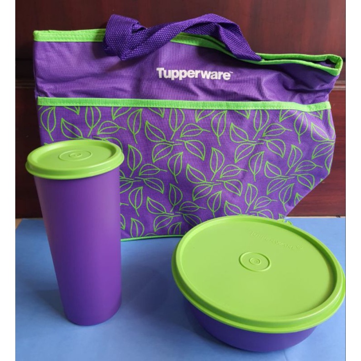 tupperware lunch set ungu