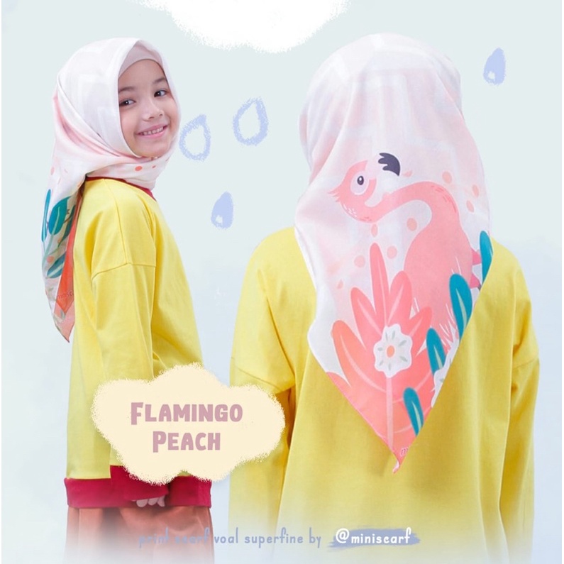 pre Order - Voal anak - hijab anak - flamingo