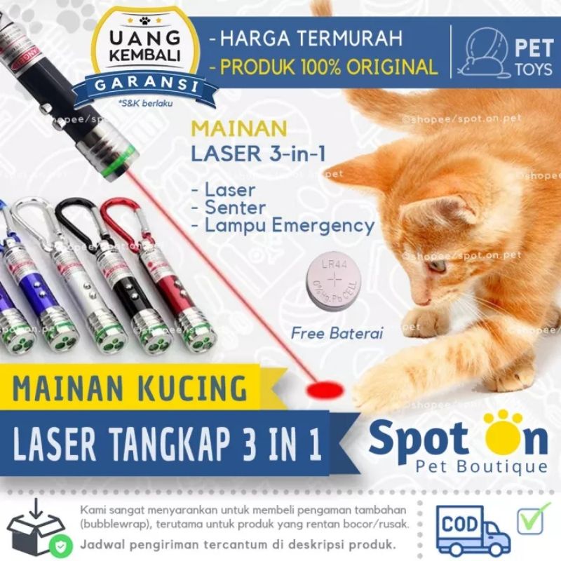 Mainan Laser UV Premium 3 in 1 | Laser Kucing Murah | Mainan Kucing Seru