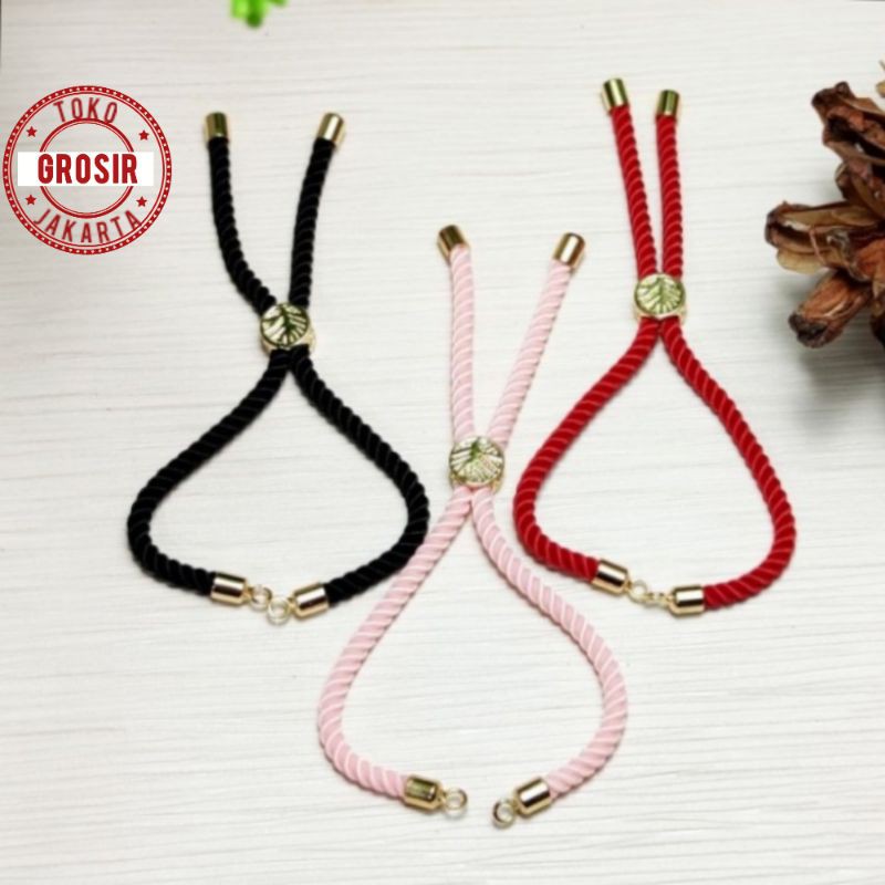 Gelang Tali Serut Hongkong Adjustable Untuk Liontin Huruf Atau Emas