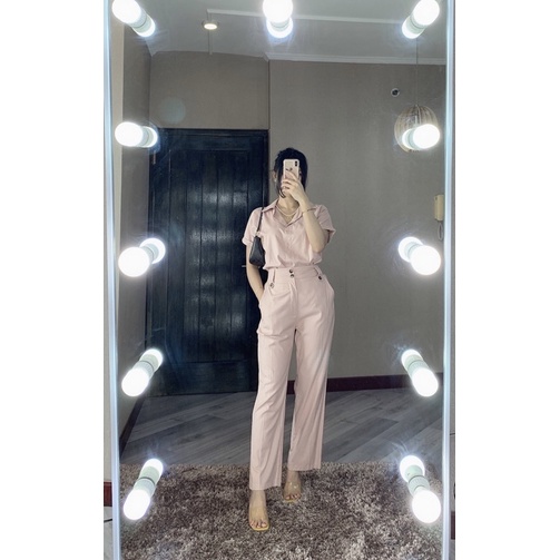 PRILY SET SETLN294 SETELAN CELANA KULOT DAN ATASAN-Pink Clay