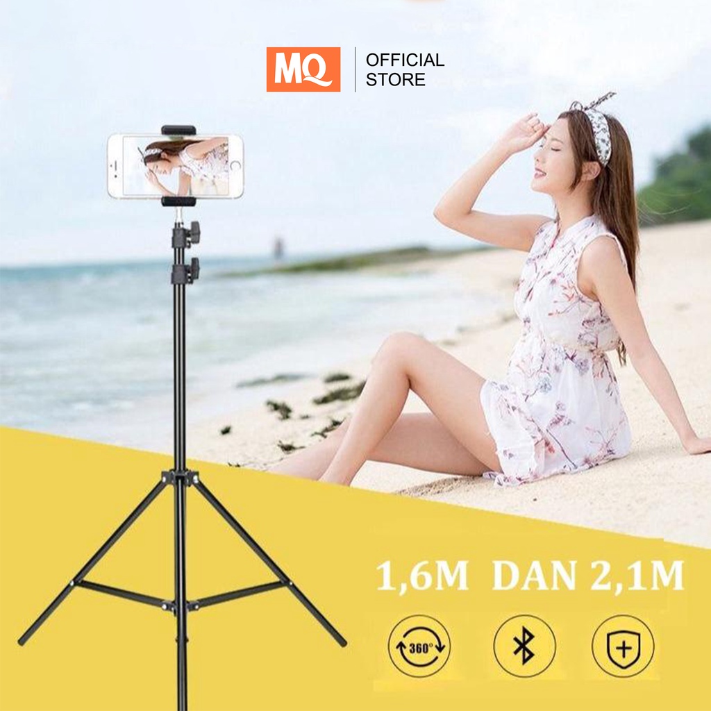 MQ TRIPOD HP 2.1 METER / CAMERA / RINGLIGHT 1.6 METER BAHAN BESI - FREE HOLDER U &amp; BALL HEAD