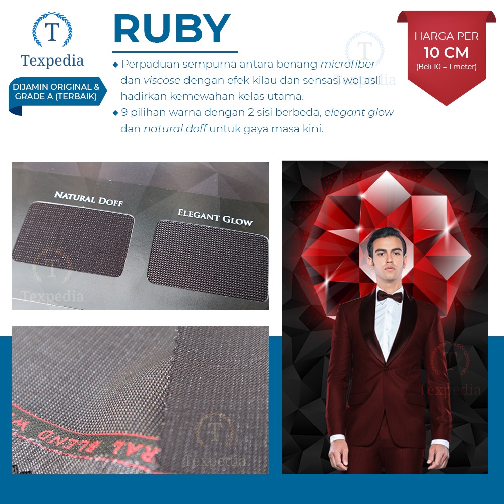 RUBY (10 cm) Lifestyle by Maxistyle - Kain/Bahan Celana, Setelan Jas Pria, Dress Wanita/Couple, Romp