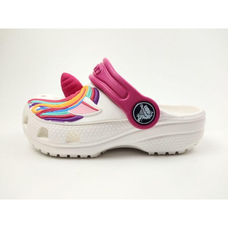Crocs Kids Fun Lab Classic I AM Unicorn Clog / Sendal CROCS Unicorn / CROCS Anak / CROCS Anak Perempuan / Sandal CROCS Unicorn Tanduk Clog