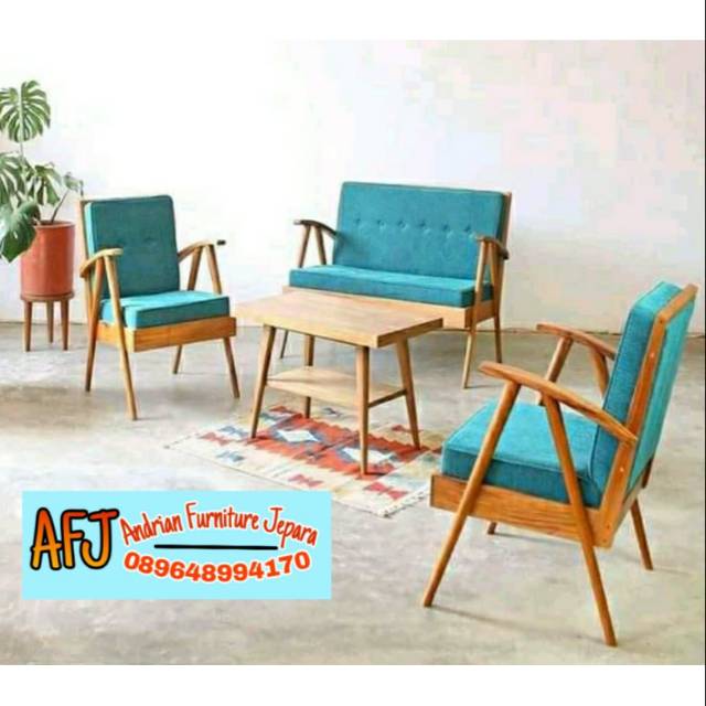 Kursi tamu minimalis kayu jati busa tebal