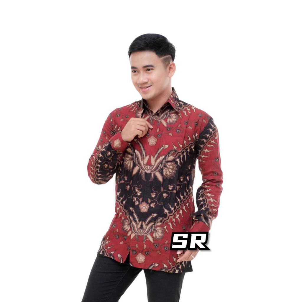 Kemeja Batik Pria Lengan Panjang M L XL XXL