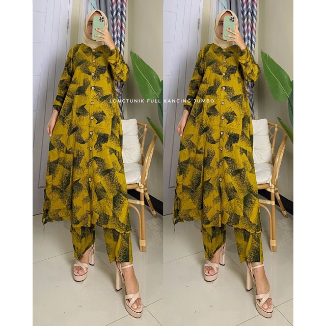 COD ONE SET LONG TUNIK ABSTRAK JUMBO