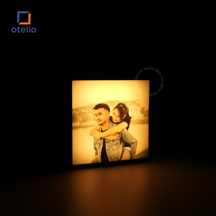 Custom Acrylic Light Box Square | Lampu Tidur LED Foto Photo Dekorasi Kado Gift Pacar Birthday Anniv