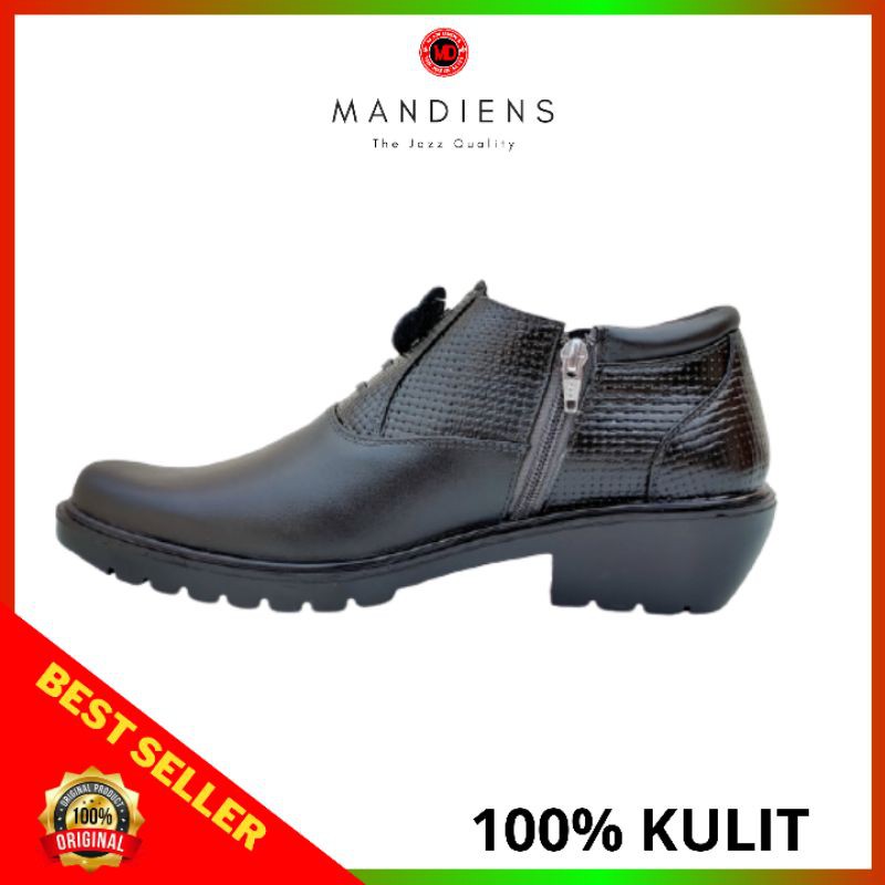 MANDIENS K177FT - Sepatu Boots Kulit Asli Medali - Sepatu Kulit Pdh Tni Polri Jenggel Gaya Koboi