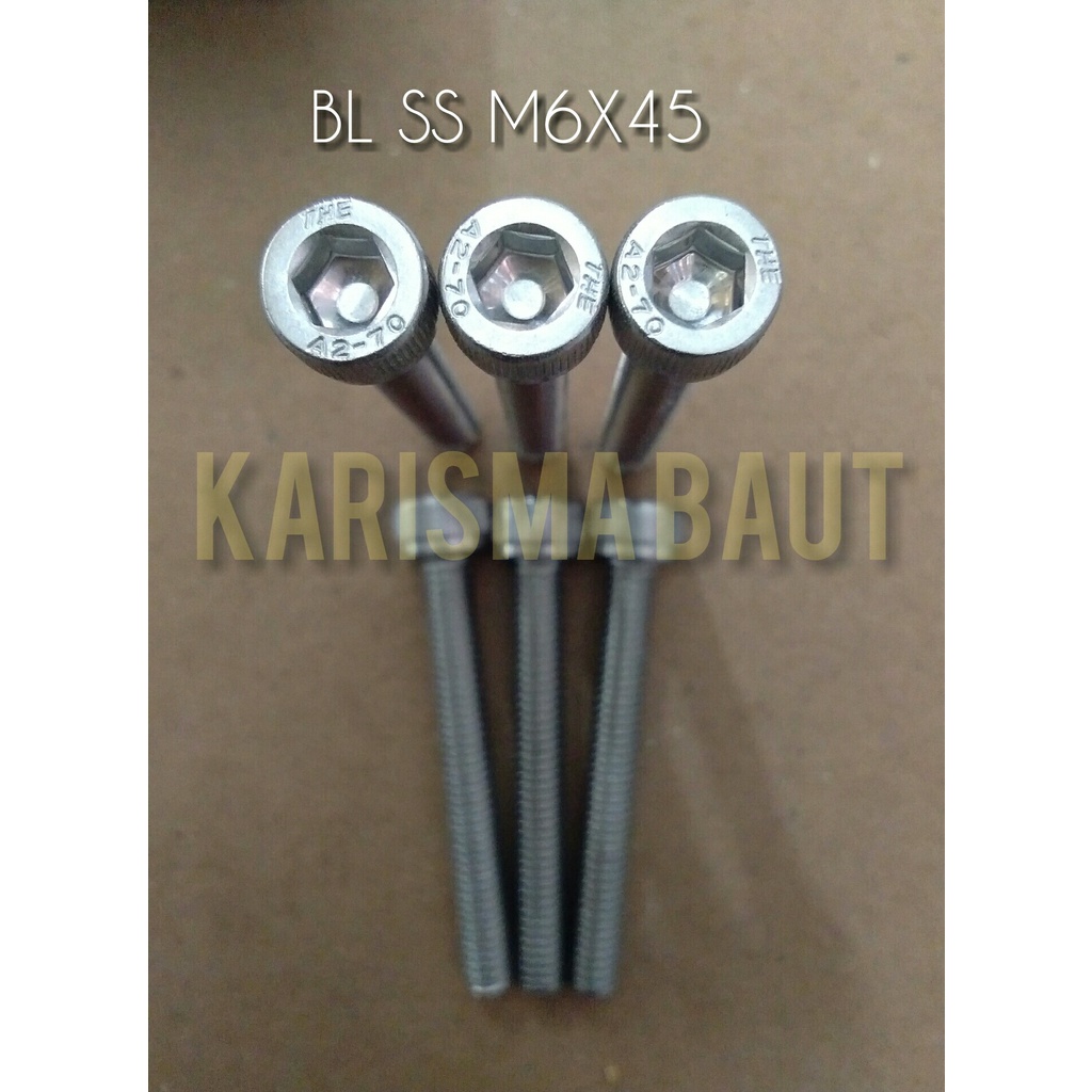 Baut L stainless steel m6 x 45 / BL SS 6x45 (kunci L m5)