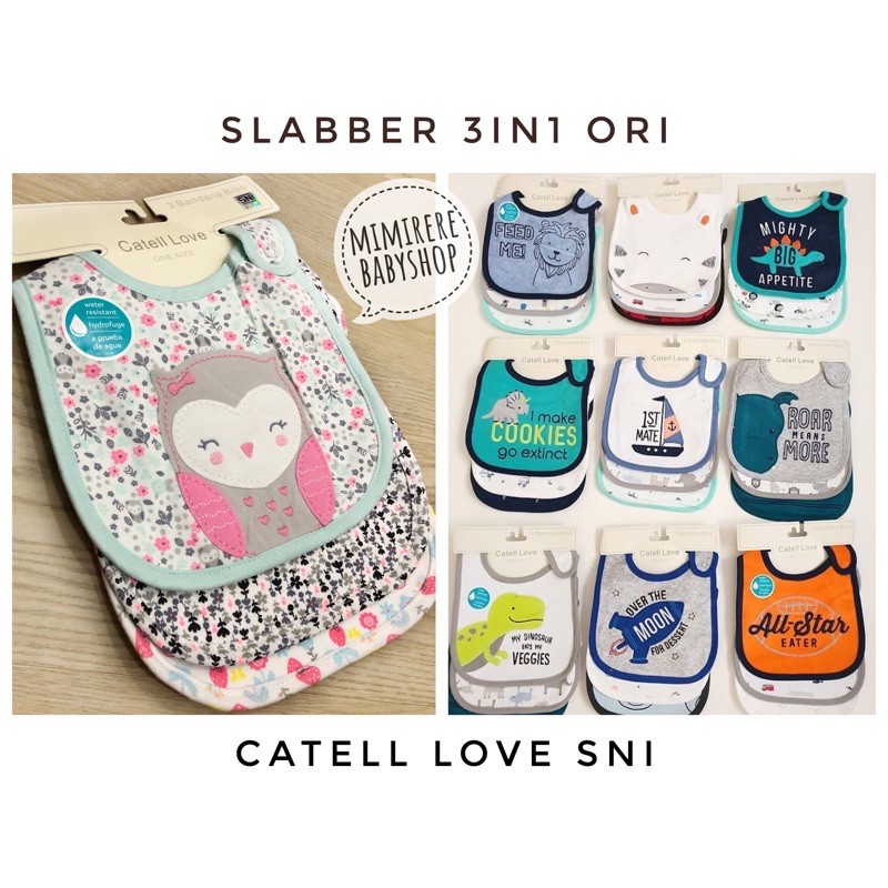 Slabber 3in1 Ori Catell Love SNI / Celemek Bayi 3in1