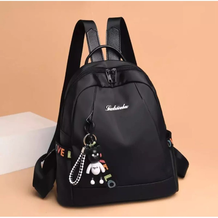 &quot;aurabagss&quot; - Tas Wanita Tas Ransel Wanita &quot;MAMOOKU SHINABU&quot; Style Korea / Ransel Fashion / Ransel Batam / Ransel Wanita Love-Love Multifungsi Terbaru Tahan Air ......Free Gantungan Tas