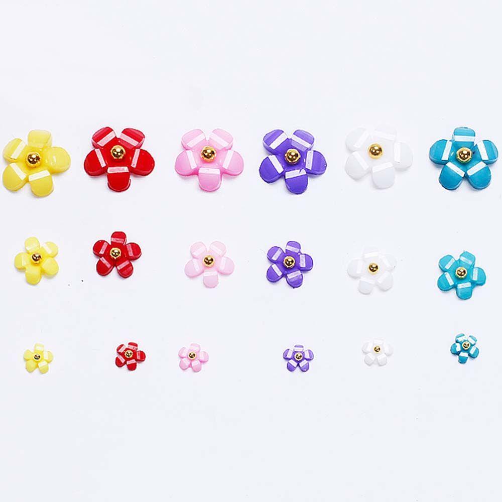 Needway Set Dekorasi Kuku Bunga DIY Resin 3D Pesona Kuku Gaya Jepang Manicure Steel Ball Nail Ornaments