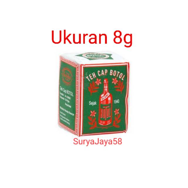 

Teh Botol Hijau Kecil Ukuran 8g - 1 pak isi 100 | TEH BOTOL HIJAU kecil 8gr isi 100