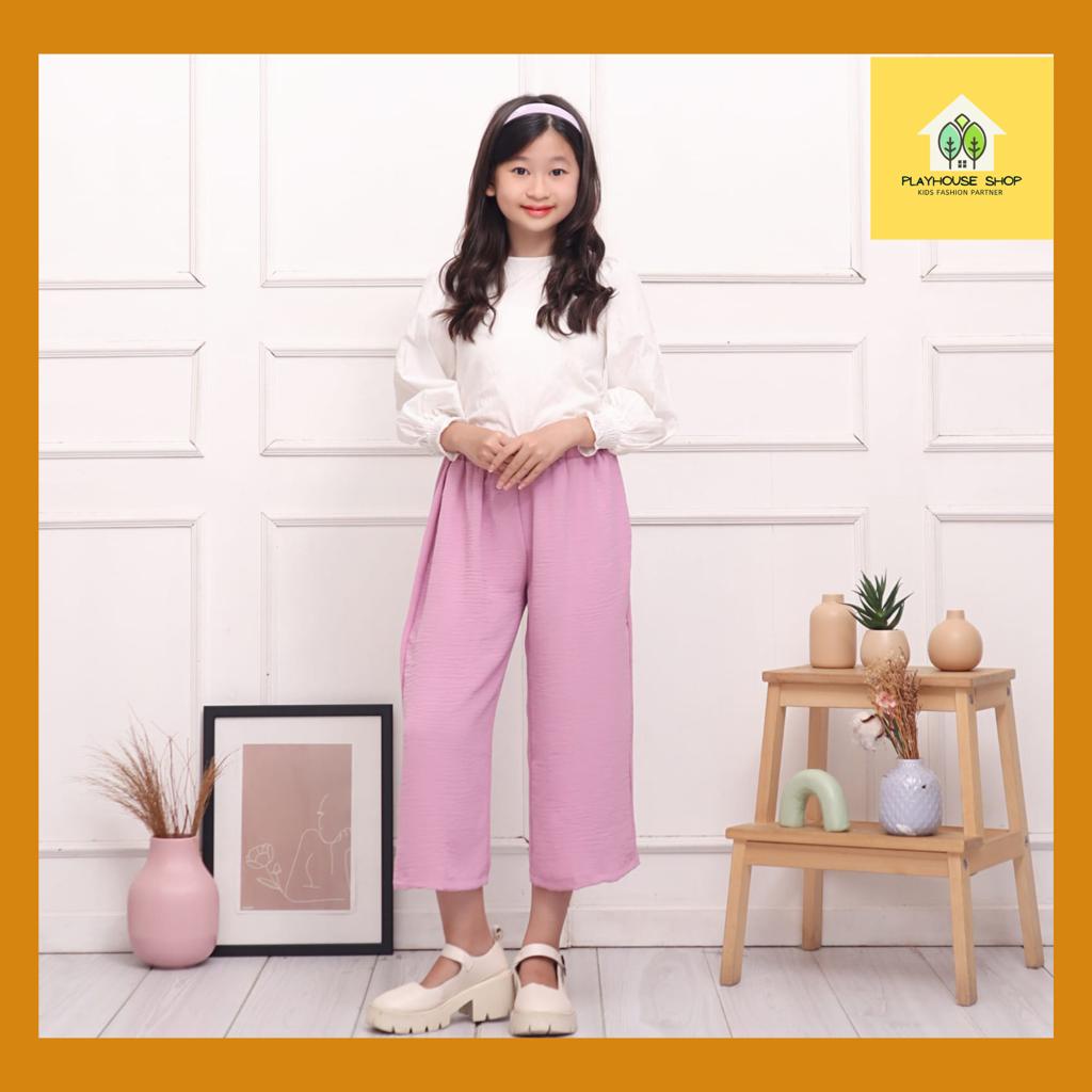 Celana Kulot Crinkle Airflow Import Anak Perempuan 7/8 umur 6-15 Tahun