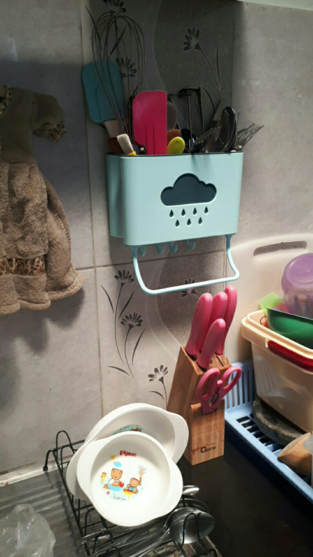 【gogomart】rak Tempat Alat Dapur Sendok Garpu Kitchen Kamar Mandi 2in1 - Gt007