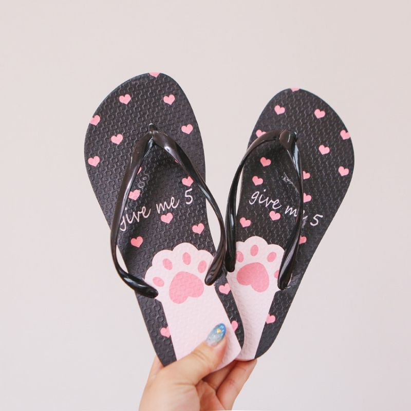 Sandal Motif kaki kucing love