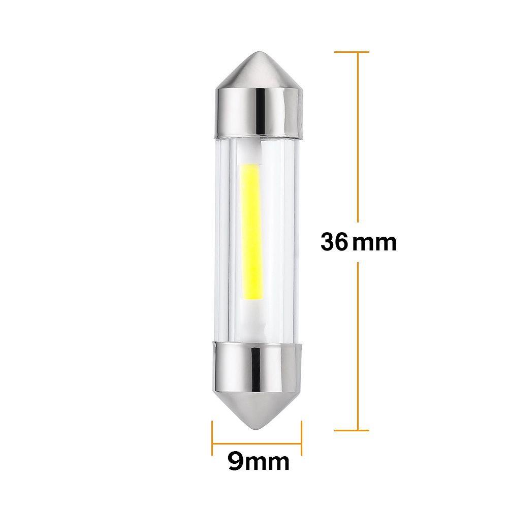 Lanfy Lampu Plat Nomor 2pcs Tabung Transparan Putih COB LED Light