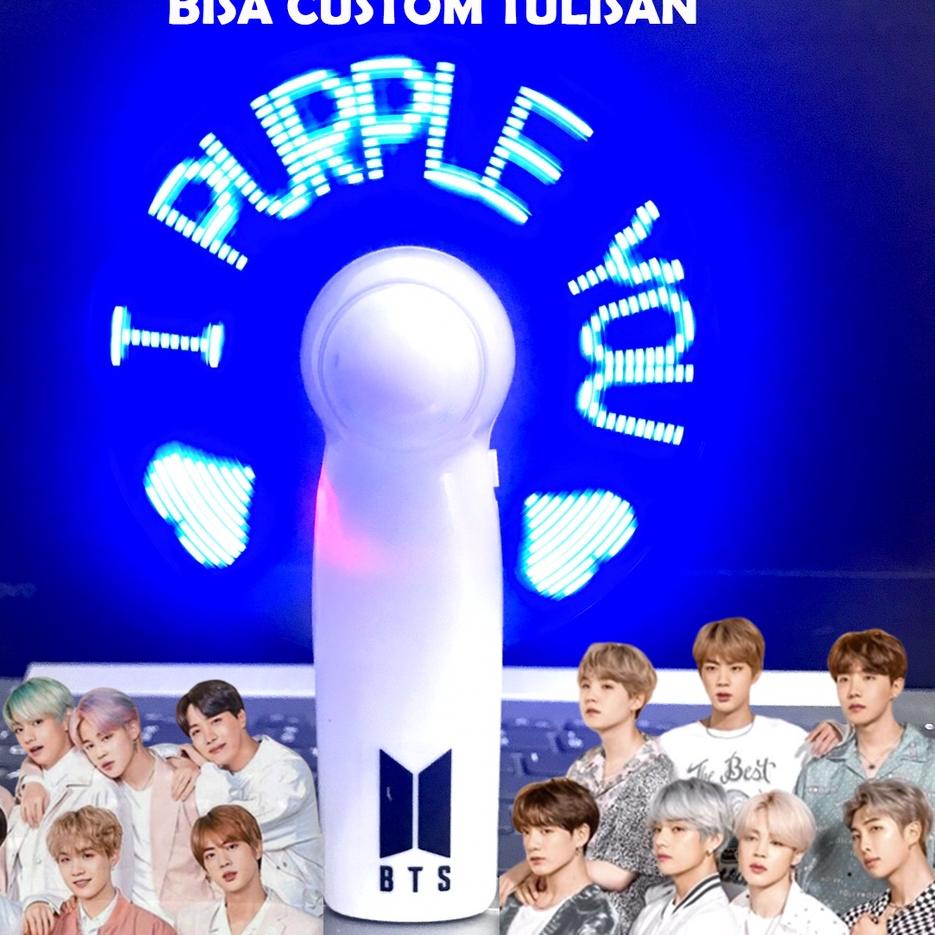 Paling Disukai.. Edisi BTS ARMY Kipas LED Kreatif I Purple You Custom Tulisan
