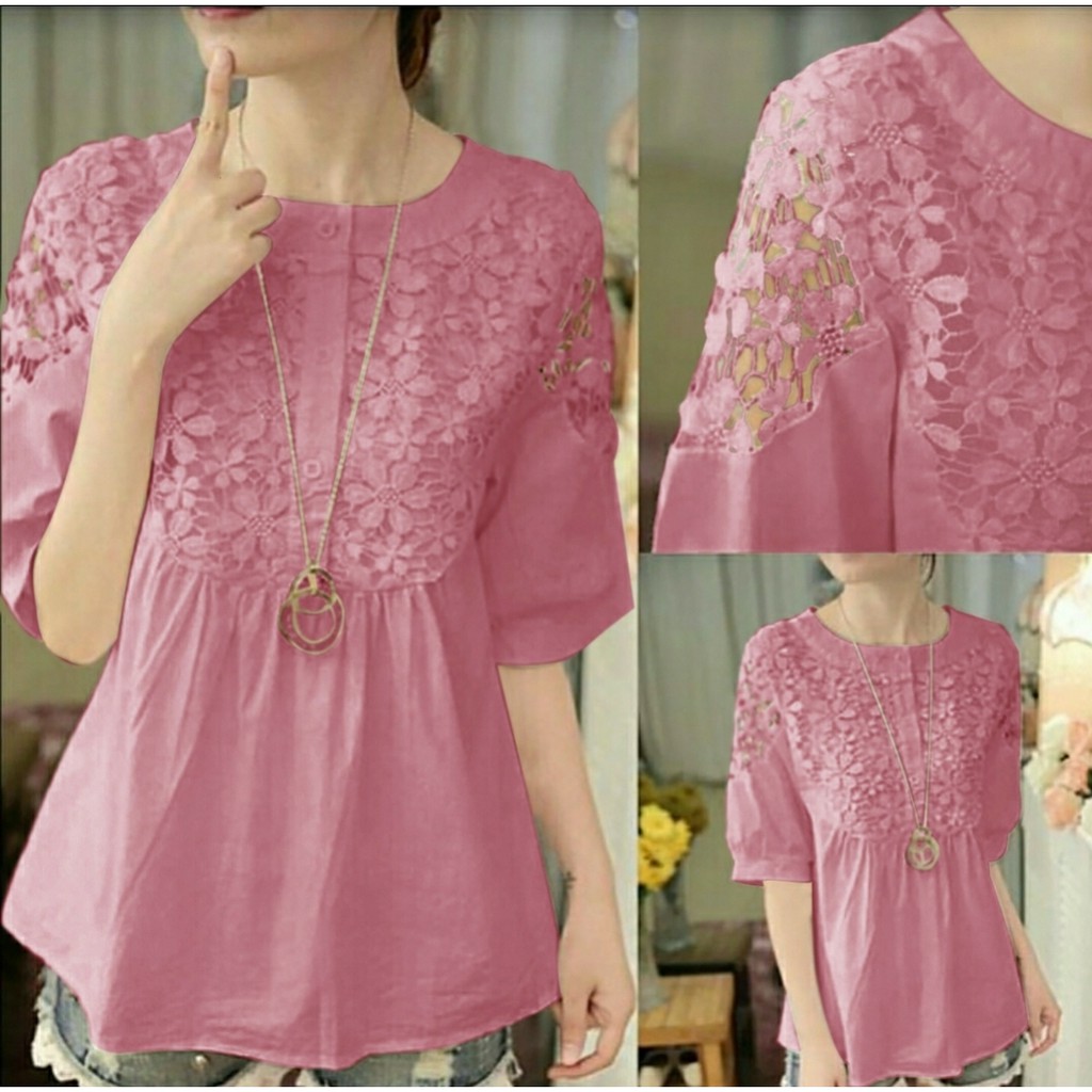 FWG - BLOUSE BRONITA  / ATASAN MURAH / BLOUSE KOREA STYLE / BAJU WANITA MODEL BARU / BLOUSE