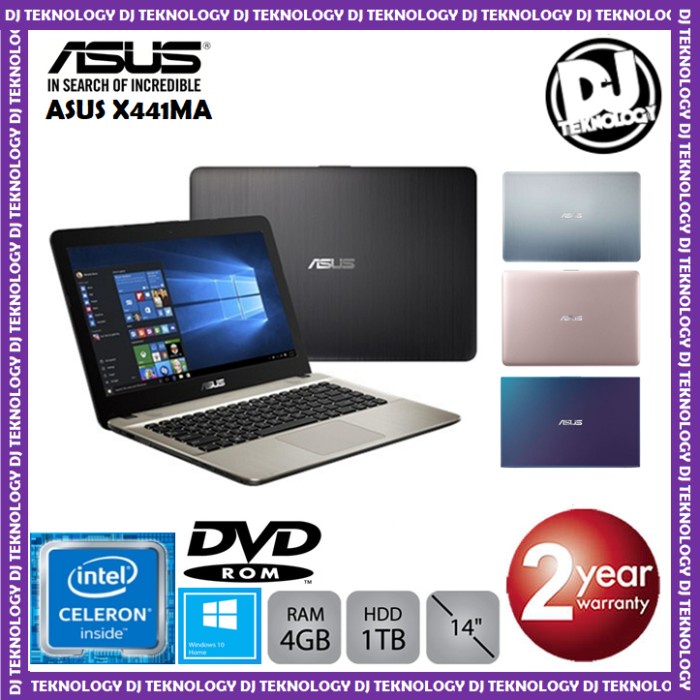 Asus X441MA - Intel N4000 - 4GB - 1TB - 14" - Win10 - Resmi - GA034T-BLUE