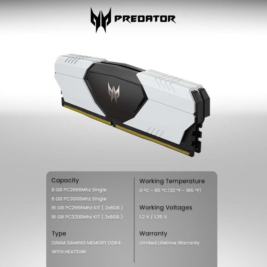 RAM Acer Predator Talos DDR4 8GB PC2666Mhz (1X8GB)