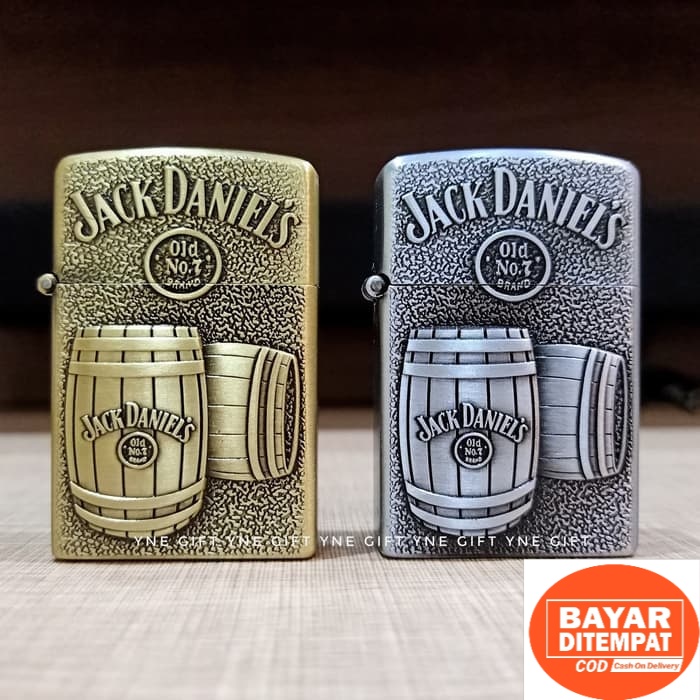 COD Korek Gas Model Zippo Jack Daniels Drum Korek Api Unik Mancis Murah