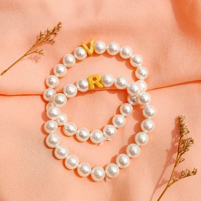 Gelang mutiara huruf Emas Asli boleh request huruf