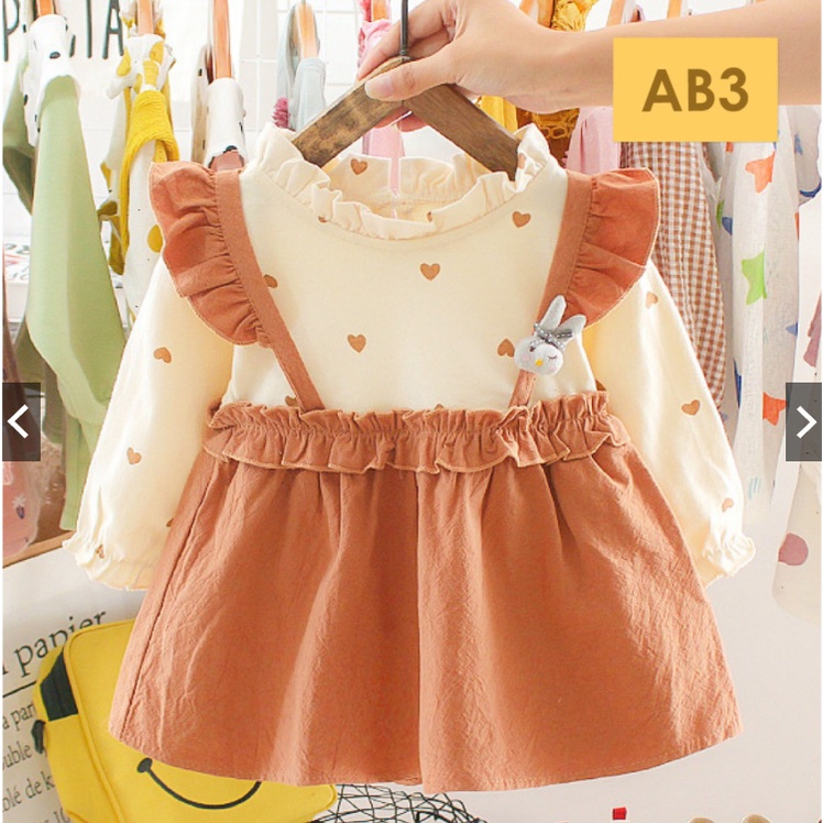 LITBERRY - Dress Gaun Anak Bayi Perempuan Import Motif Elegan 2021 usia 6 bulan - 3 tahun Type AF-AB3
