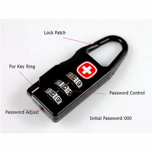 Gembok Koper Swiss Travel Luggage Lock / Loker 3 Numeric Code - LPM Shop