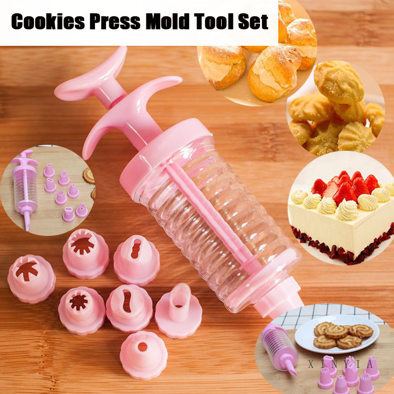 8 PCS / Set Nozzle Kue Dapur Cream Pastry Alat Set DIY Cookies Tekan Cetakan