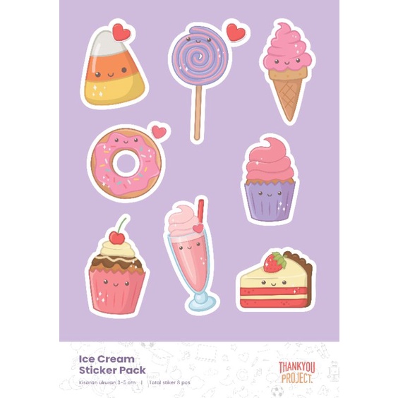 

Stiker anak es krim - sticker tumbler ice cream journal planner decor girls