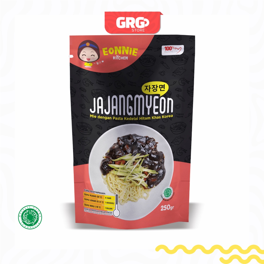 

Jajangmyeon Mie Pasta Saus Kedelai Hitam Khas Korea Eonnie 250gr Halal MUI Jjangmyeon Jajangmen