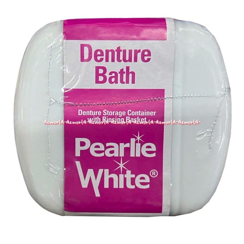 Pearlie White Denture Bath Denture Storage Cointainer With Rinsing Basket Kotak Tempat Gigi Palsu Aga Higienis Pearliewhite