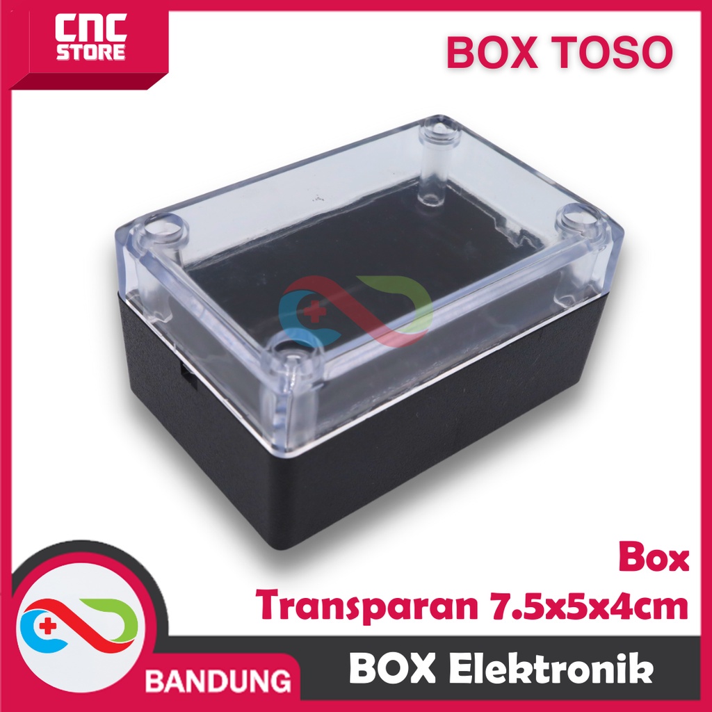 BOX TRANSPARAN BOX TOSO 36 LED 7,5X5X4CM KOTAK ELEKTRONIK BOX ELECTRONIC RANGKAIAN