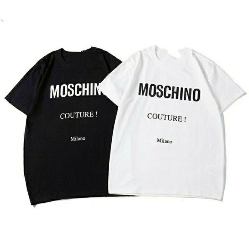 M - XXXXXL(6XL) Kaos MOSCHINO COUTURE BIGSIZE OVERSIZE Pria Wanita Unisex T-Shirt Black White