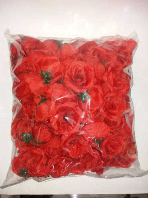 Kepala Bunga Mawar (MAK) ISI 100PCS/kepala bunga artificial/kepala mawar/kuntum mawar ISI 100PCS-5