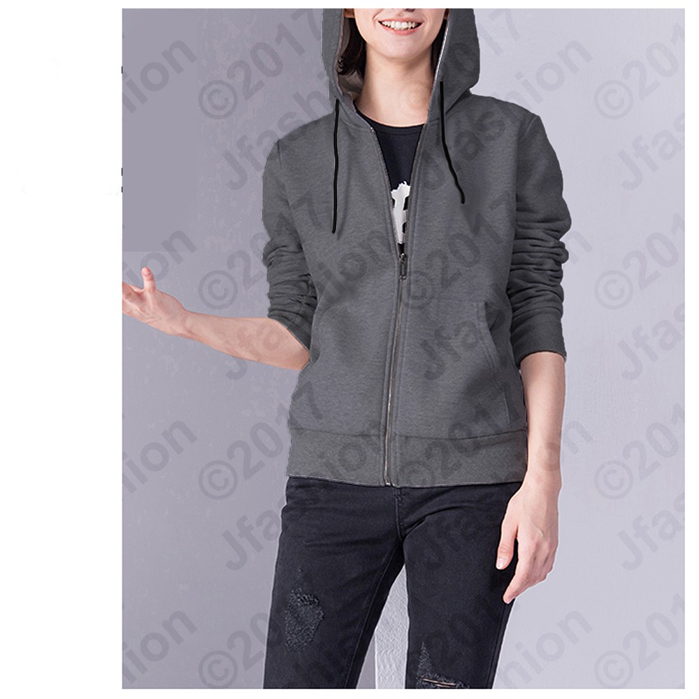 Jacket Wanita Resleting Hoodie - Yullia - JCCollections