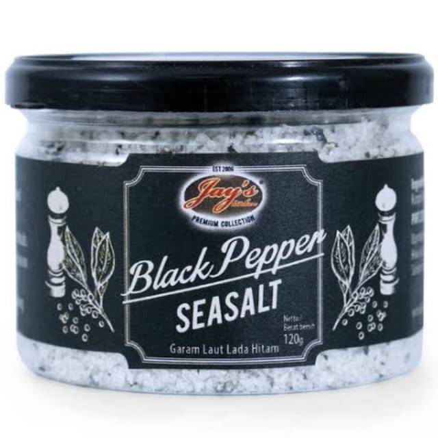 

Jays Black Pepper Seasalt Garam laut Lada Hitam 120gr