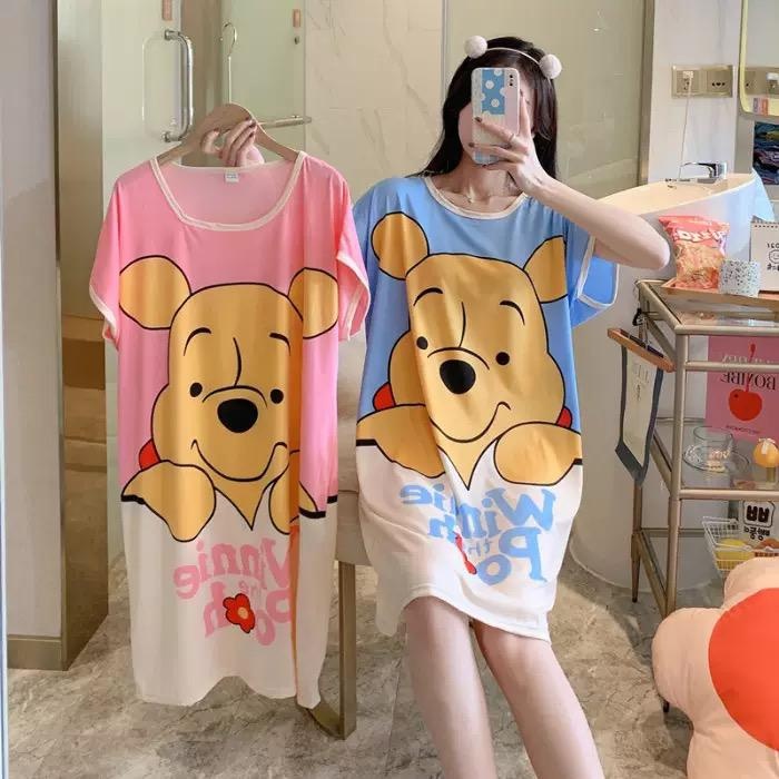 Blackpink Pakaian Wanita Baju Tidur Wanita Import Daster Motif Kartun Longgar Korea 4017