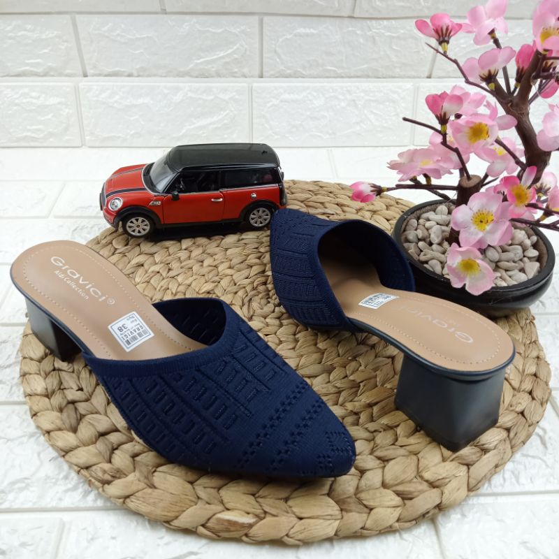 Wedges wanita rajut import , sandal hak tahu kekinian WEA 01